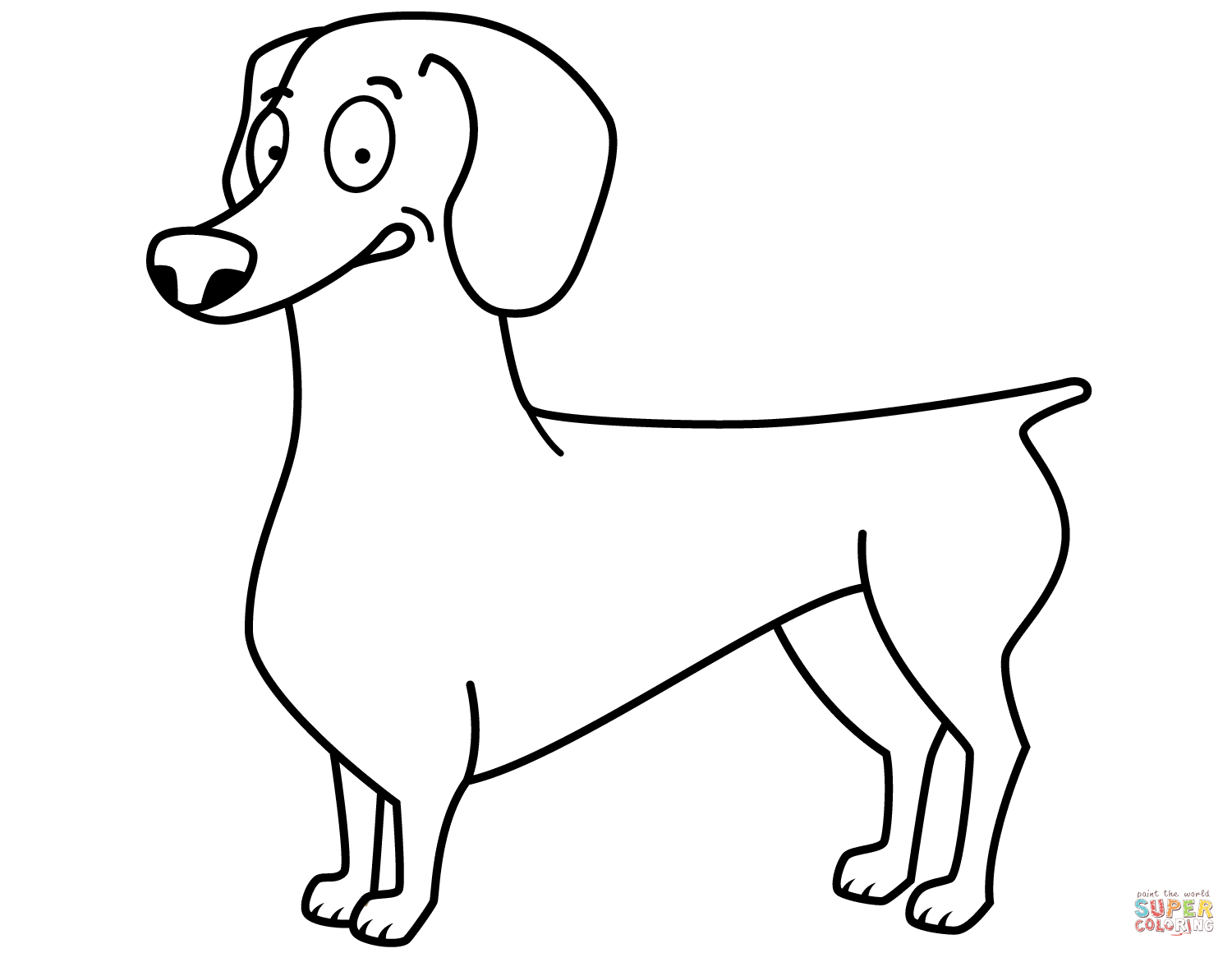 Funny Dachshund coloring page | Free Printable Coloring Pages