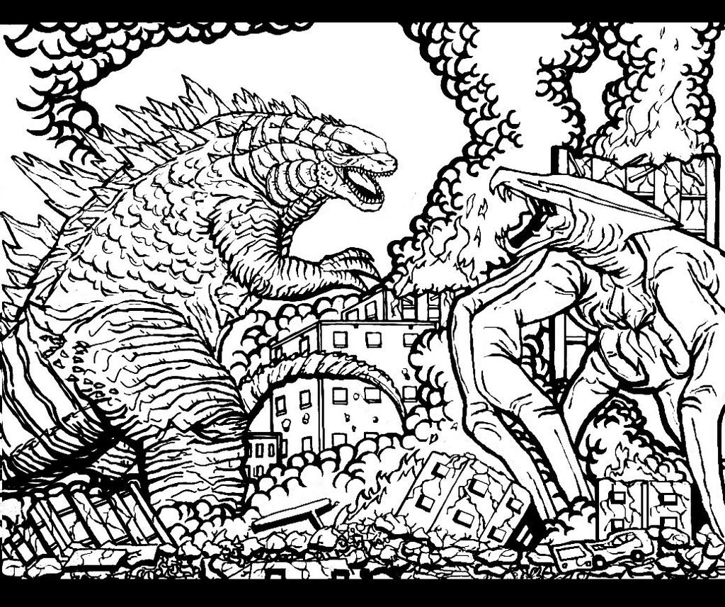 Godzilla vs muto 2014 coloring pages