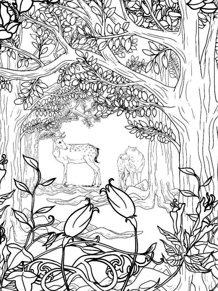 Zentagle Forest coloring pages for Adults