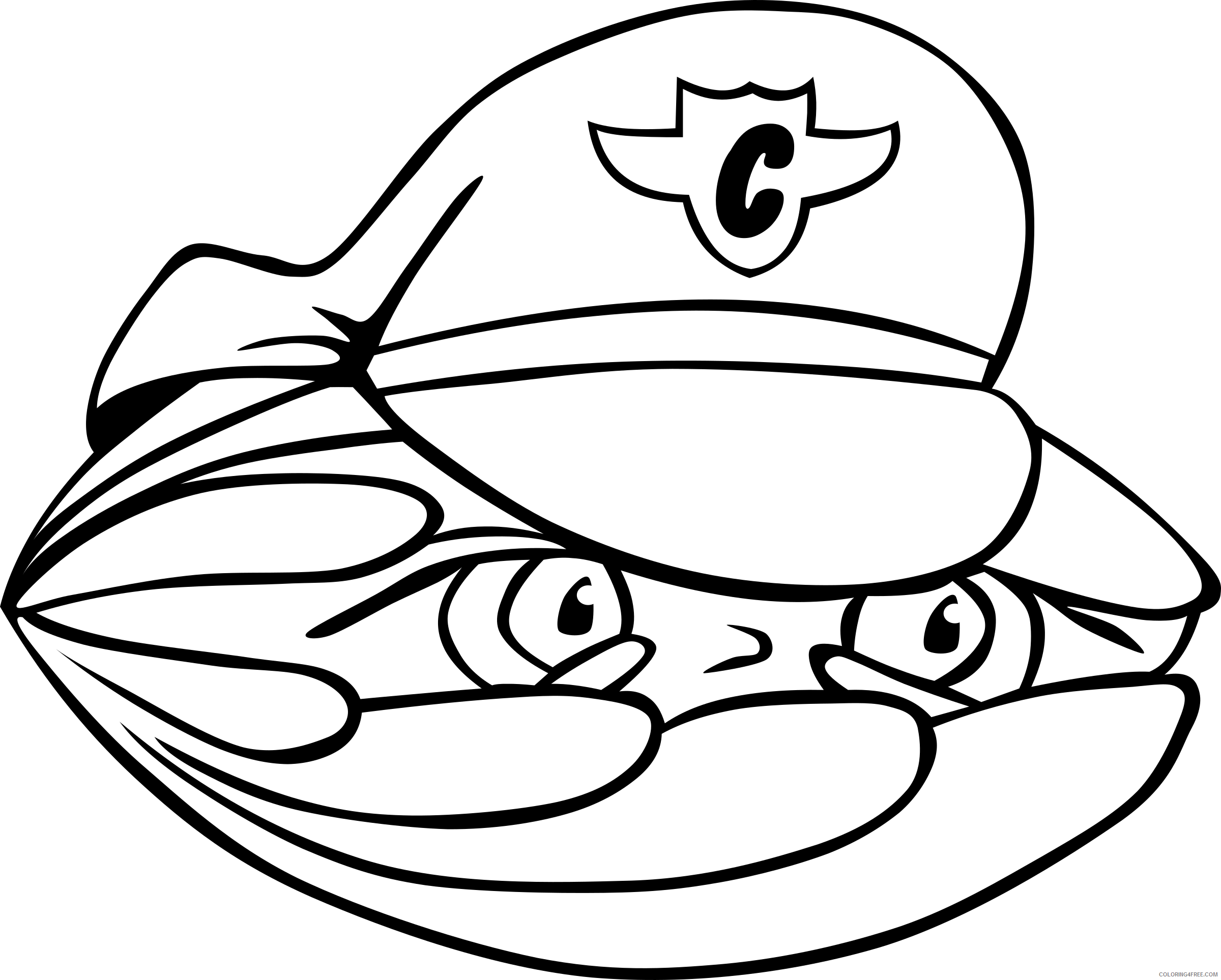 Clam Coloring Pages gerald g clam security guard Printable Coloring4free -  Coloring4Free.com
