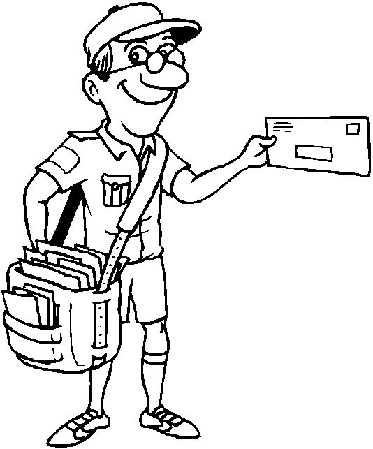 Usps mail truck coloring pages
