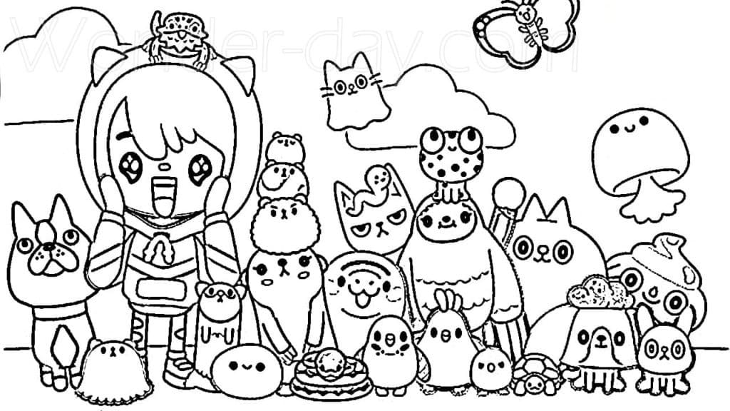 Cute Toca Life World Coloring Page - Free Printable Coloring Pages for Kids