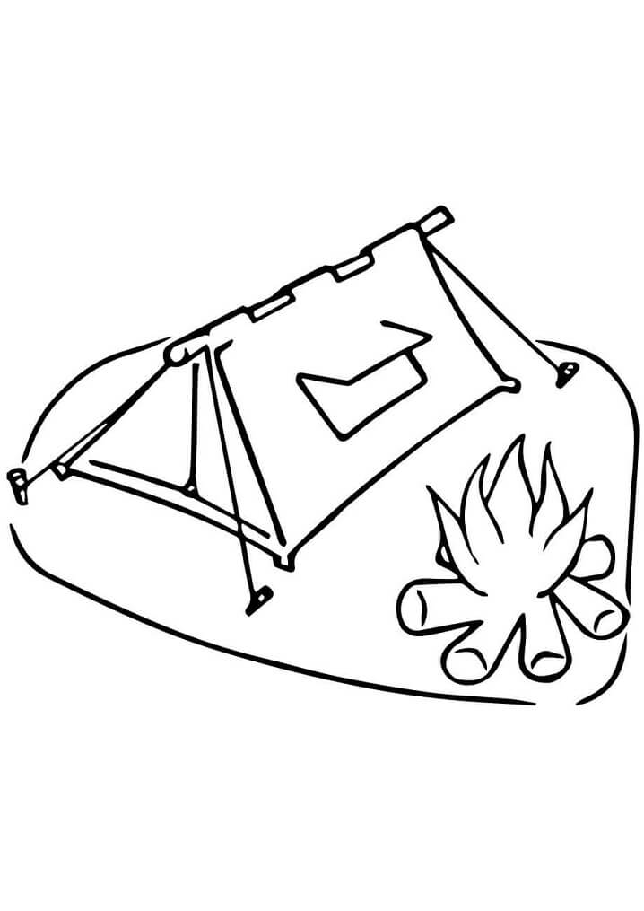 Campfire and Camping Tent Coloring Page - Free Printable Coloring Pages for  Kids