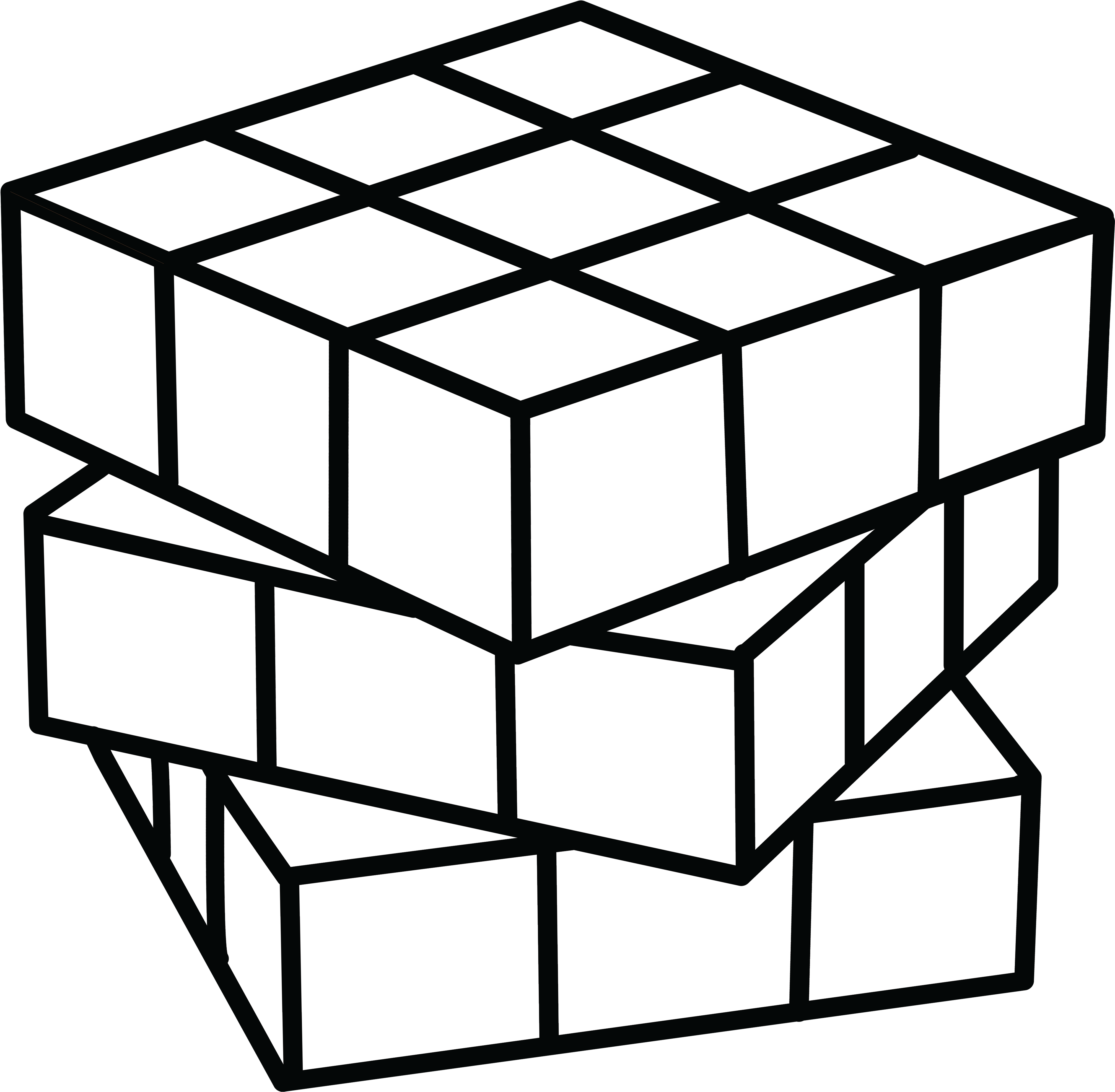 Download Cube Clipart Coloring Page - Rubix Cube Coloring Pages PNG Image w...