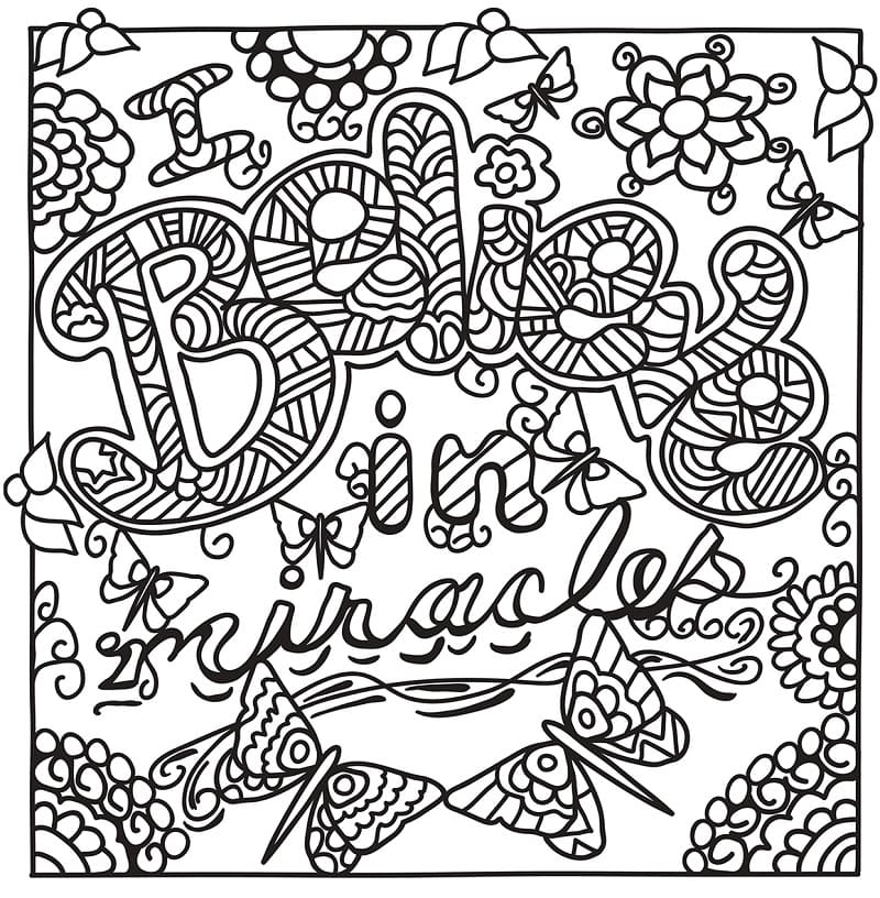 I Believe in Miracles coloring page - Online Coloring Pages