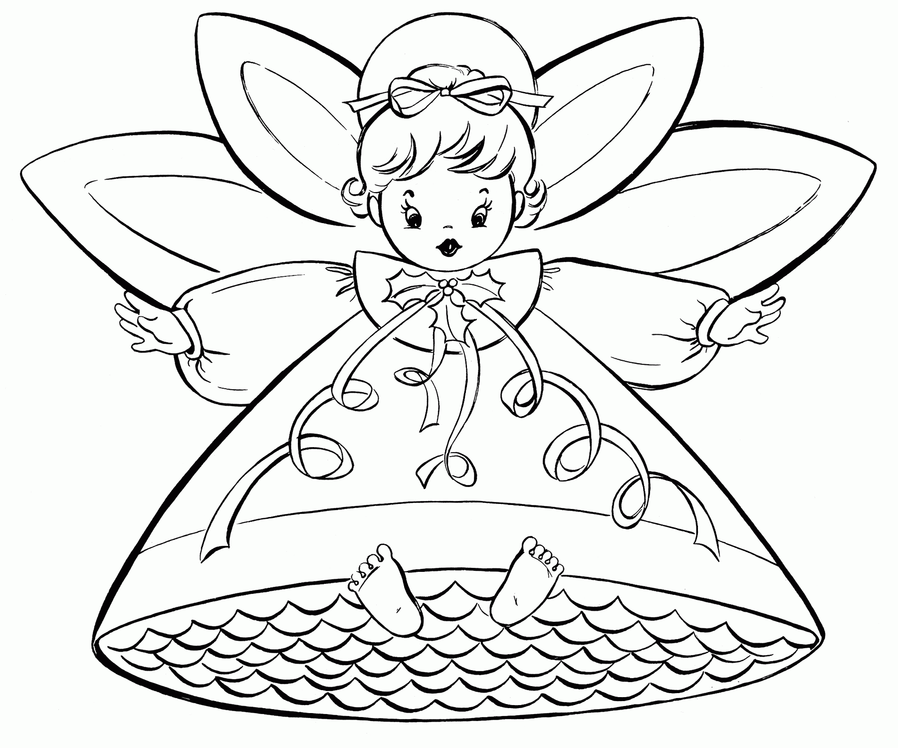 Christmas Angels Coloring Pages To Print   Coloring Home