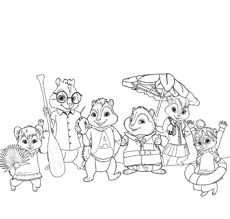 Coloring pages from Alvin and the chipmunks animated movie, 2-3 to ...