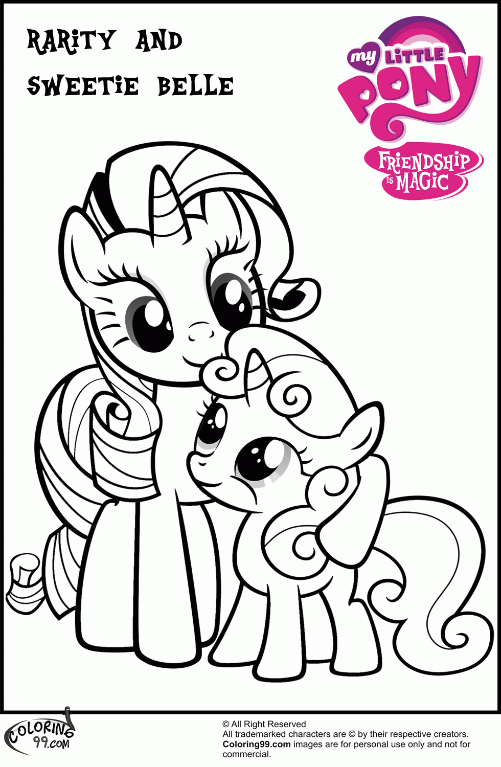 My Little Pony Rarity Coloring Pages   Team Colors   Coloring Home