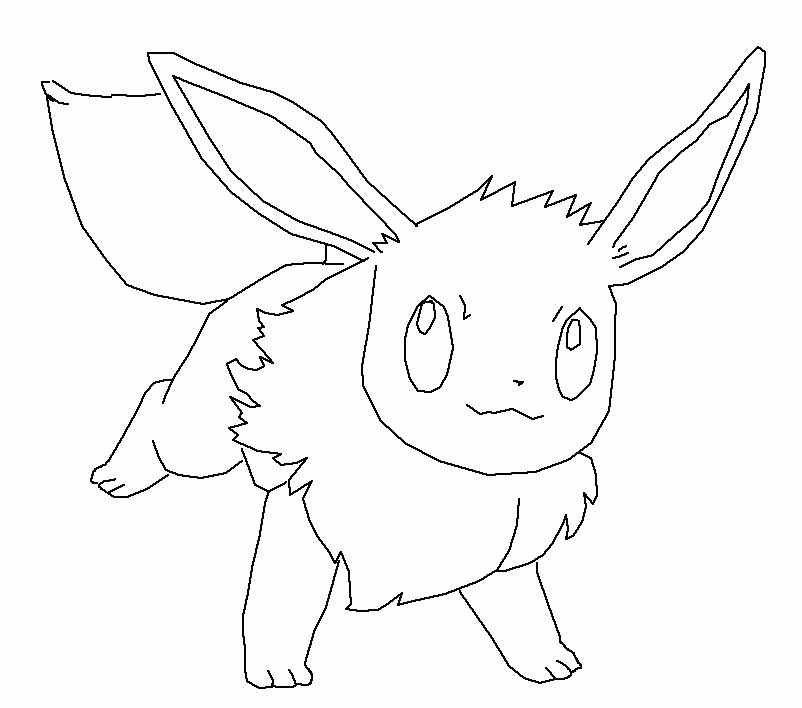 Pokemon Eevee Coloring Pages To Print Sketch Coloring Page