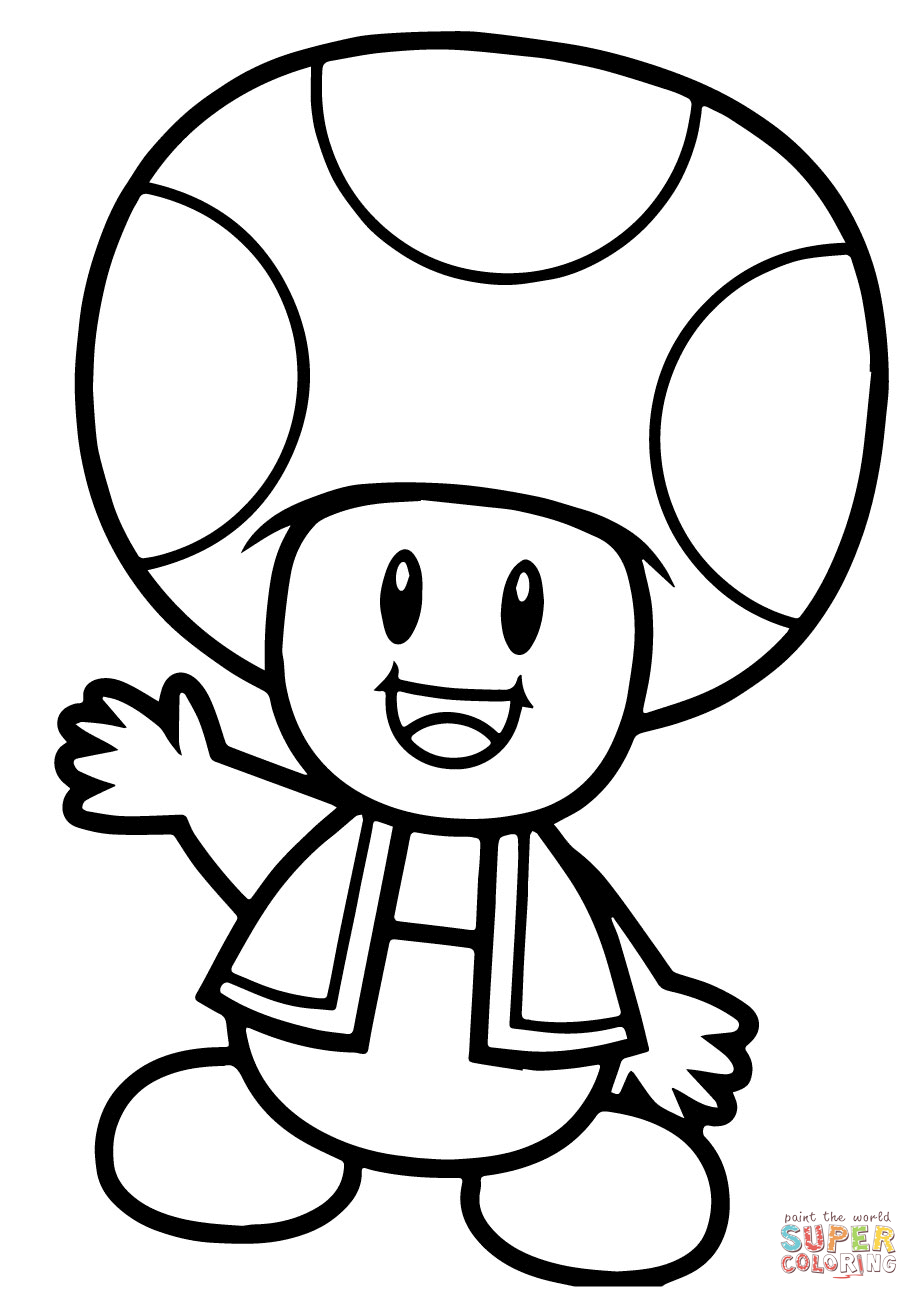 Toad Coloring Pages From Super Mario - High Quality Coloring Pages