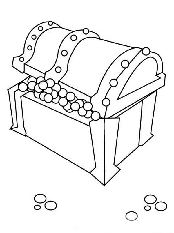 Open Treasure Chest Coloring Page - Coloring Home