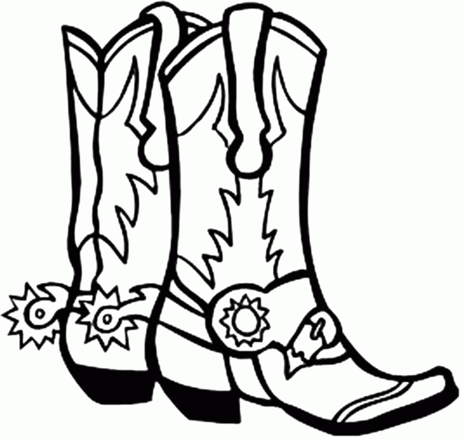 Cowboy Boots Coloring Page Coloring Home