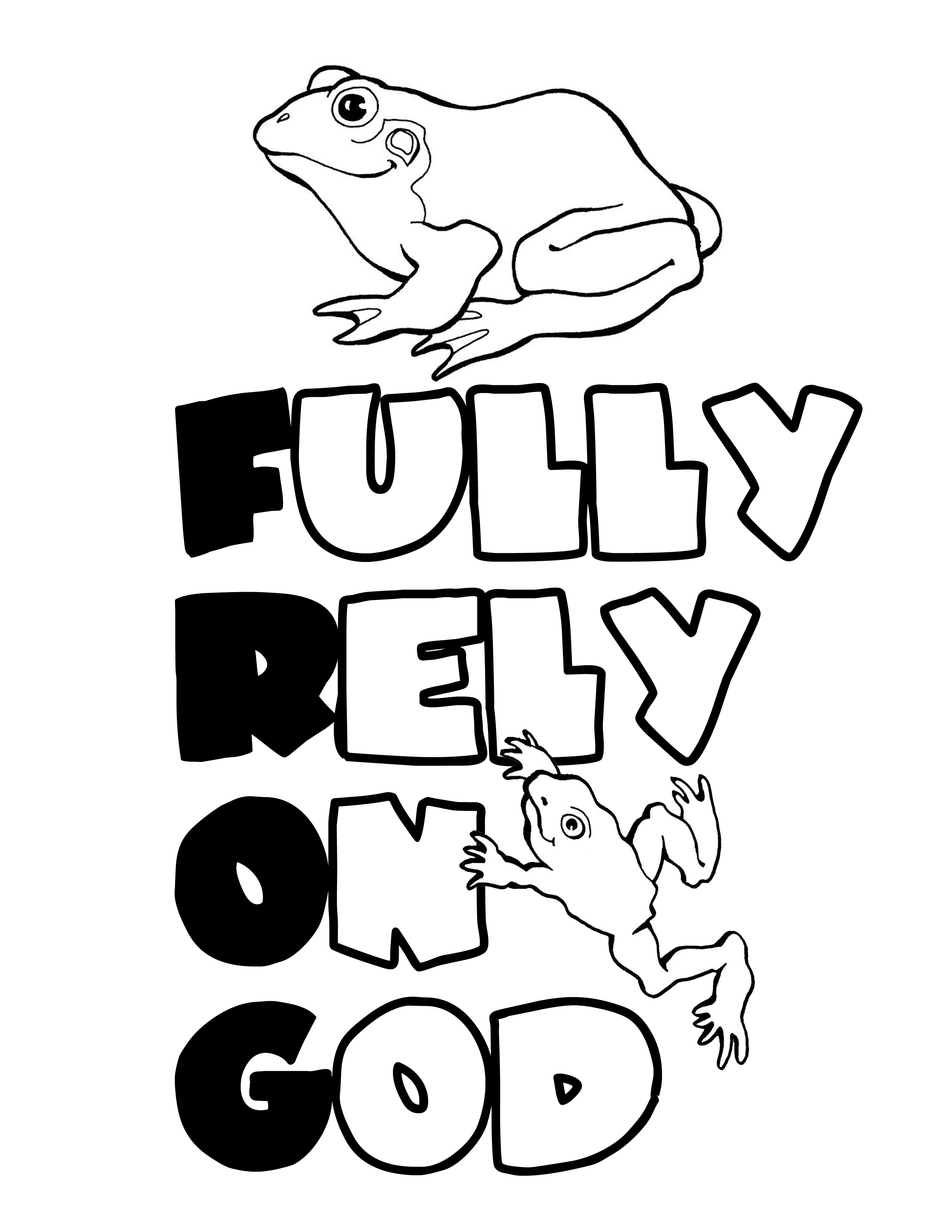 Fully rely on god coloring page
