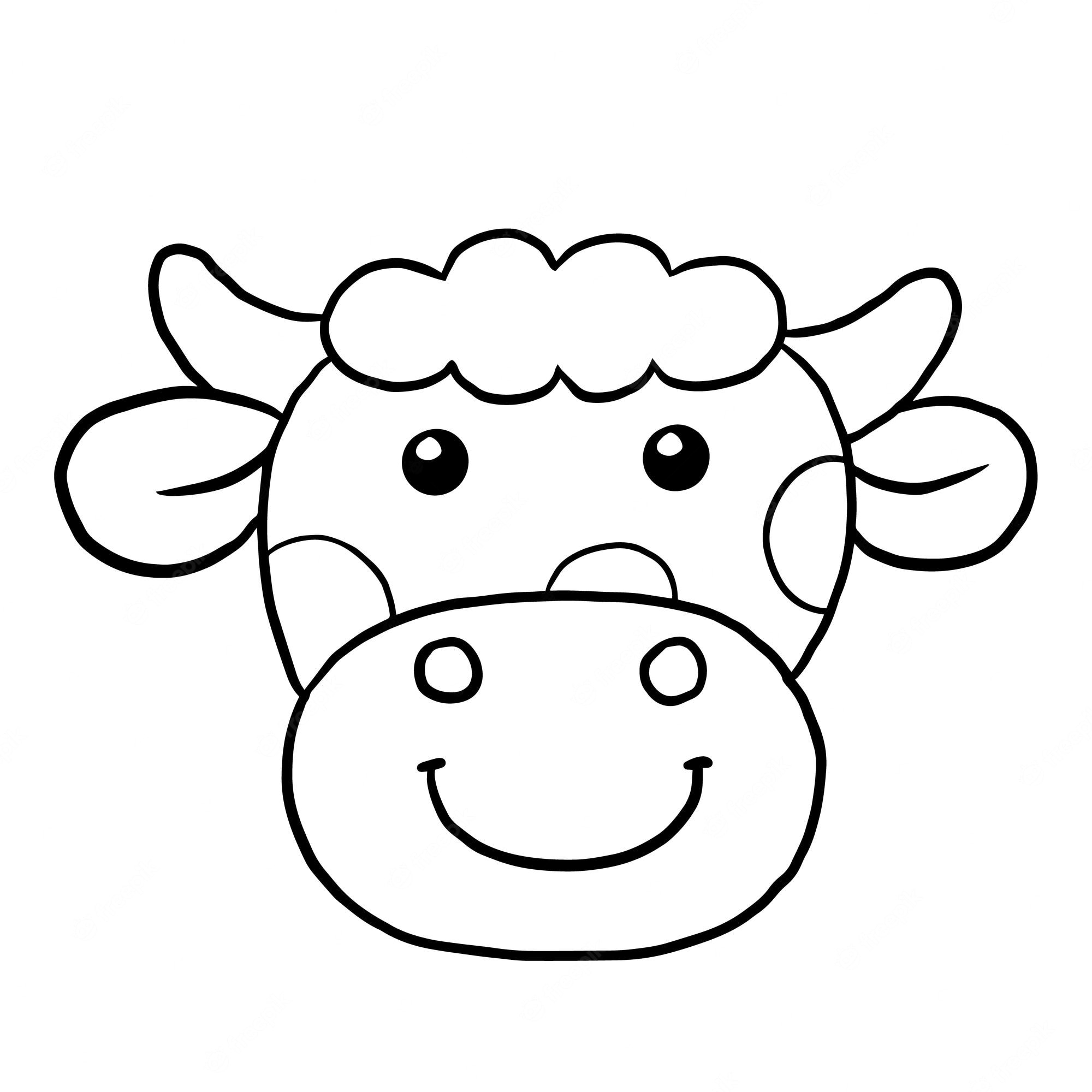 Premium Vector | Cow cartoon animal cute kawaii doodle coloring page drawing