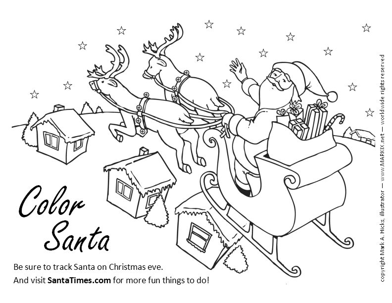 Santa Reindeer Coloring - Colorine.net | #15590