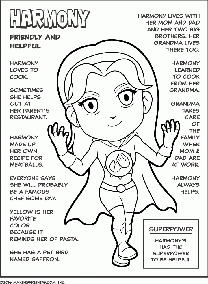 Superhero Girl Scout Law Coloring Pages - MakingFriendsMakingFriends