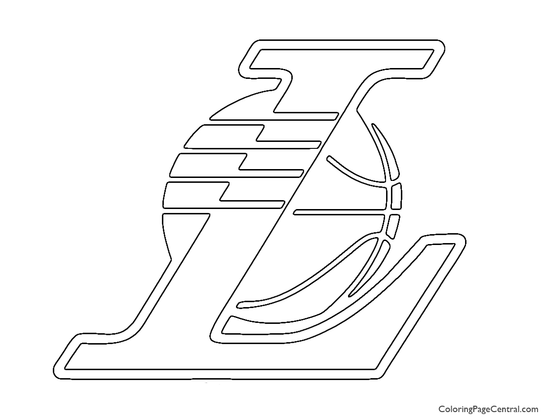 NBA Los Angeles Lakers Logo 02 Coloring Page | Coloring Page Central