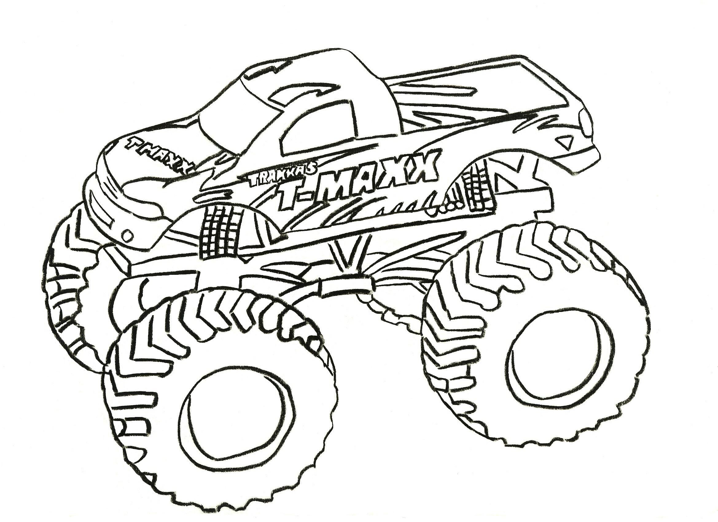 Coloring page...T-MAXX...HA! | Monster truck coloring pages, Truck coloring  pages, Monster coloring pages