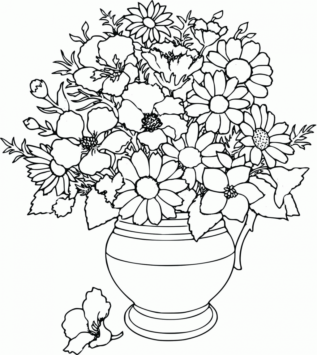 Flower Coloring Pages Mothers Day Flowers Coloring Pages Coloring ...