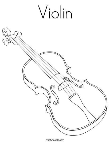 Violin Coloring Page - Twisty Noodle | Violin, Letter a ...