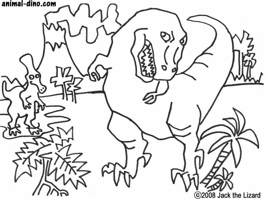Dino Christmas Coloring Page - Dinosaur picture for toddlers