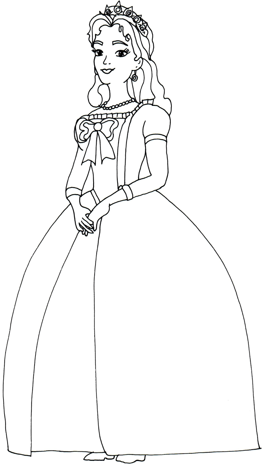 Sofia with the tiara of princess coloring page | princess party ...