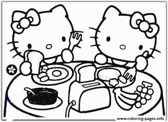 Hello Kitty Having Breakfast C651 Coloring Pages Printable