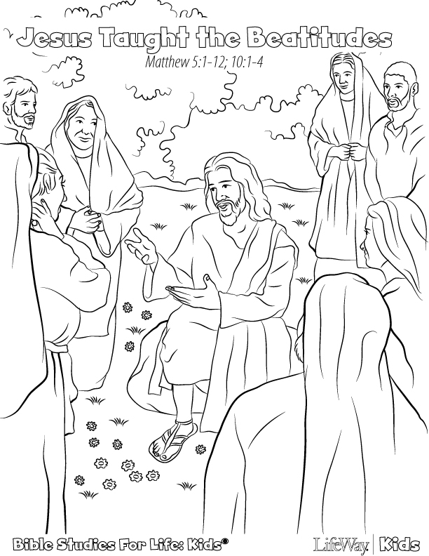 Beatitudes Coloring Pages Kids Printable Colouring Sermon Mount Sunday ...