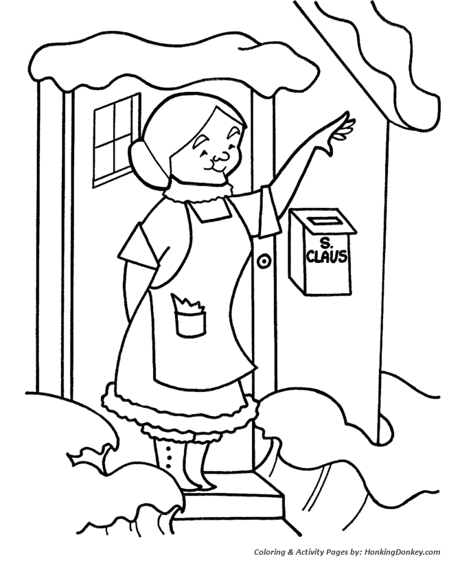 Christmas Eve Coloring Pages - Mrs Claus Waves Christmas Coloring ...