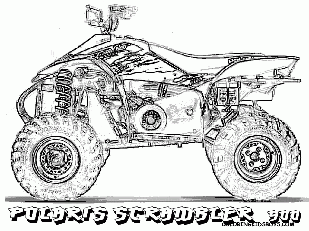 Racing Clipart Four Wheeler - Coloring Page Of Four Wheeler ...