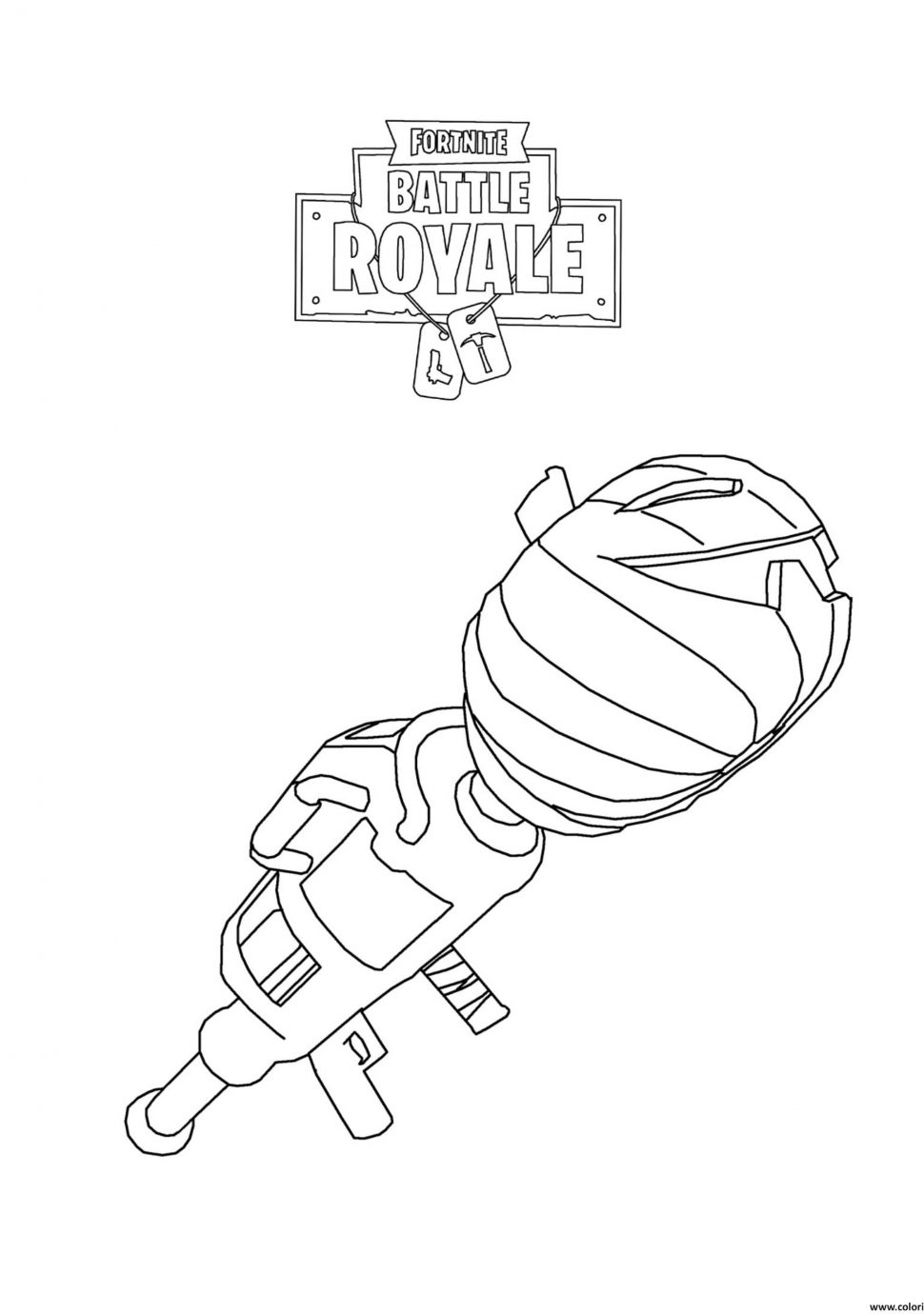 Coloring: Fortnite Battle Royale Rocket Launcher Coloring ...