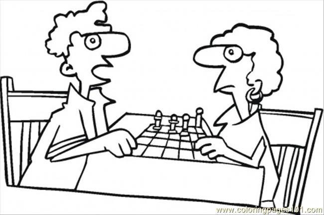 92 S Playing Chess Coloring Page Coloring Page - Free Games ...