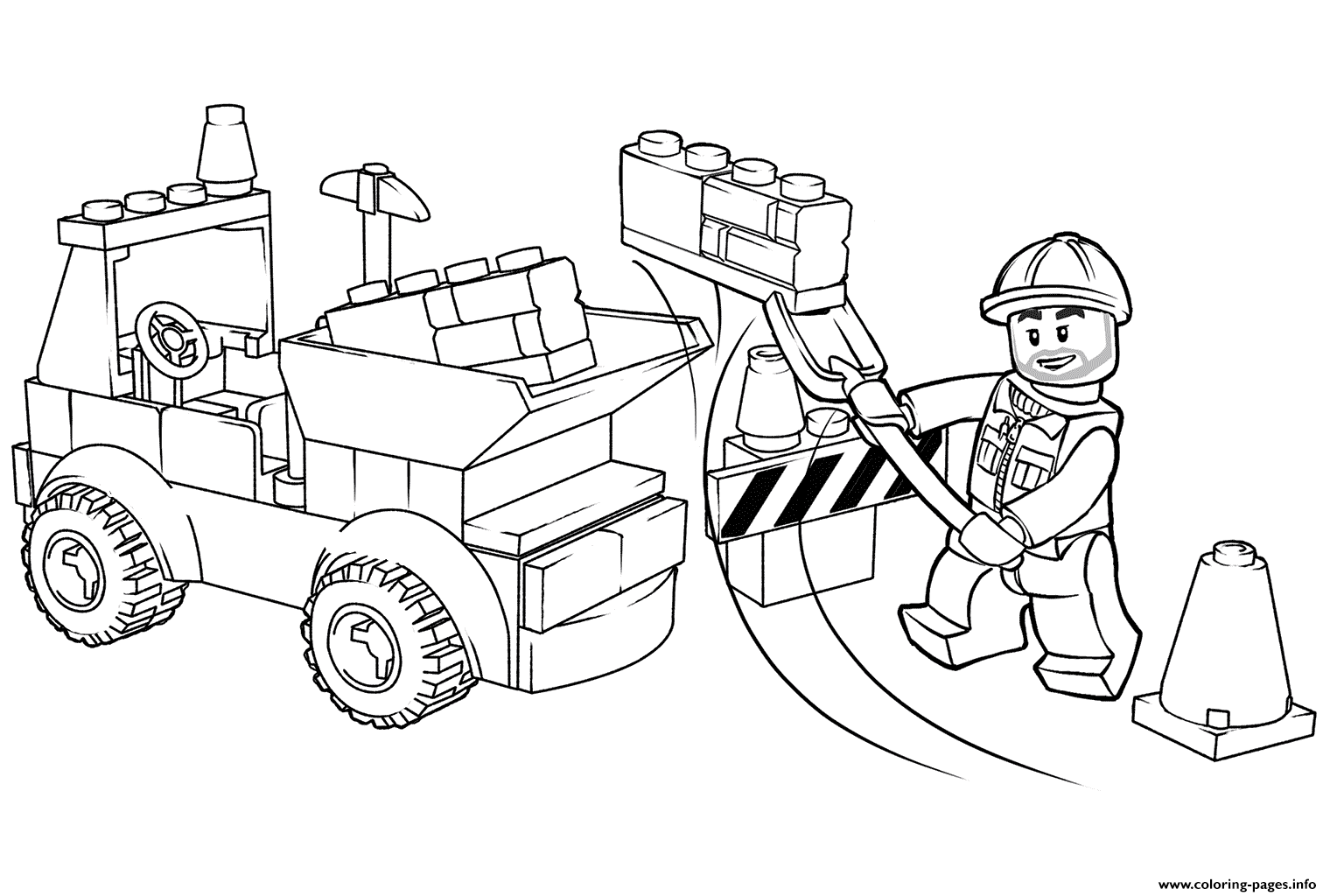 Lego Junior Dump Truck Coloring Pages Printable