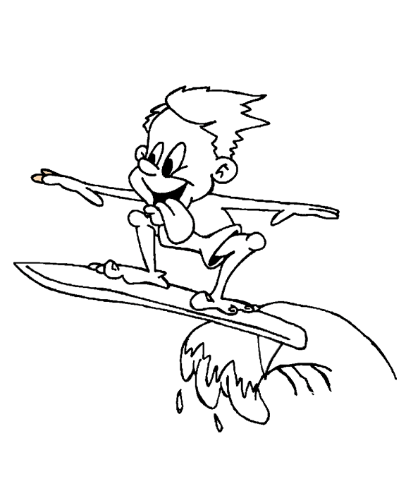 Download Surfing Boy Coloring Pages - Coloring Home
