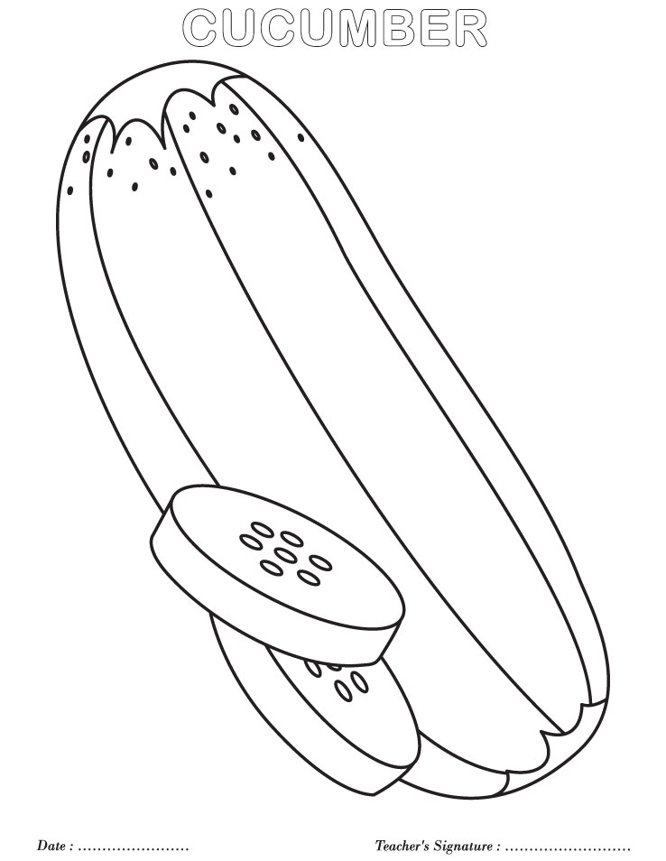 Cucumber coloring page | Download Free Cucumber coloring page for kids |  Best Coloring Pages