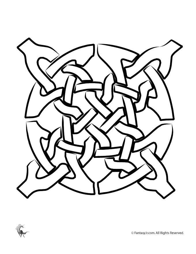 Simple Celtic Knot Coloring Page - Woo! Jr. Kids Activities