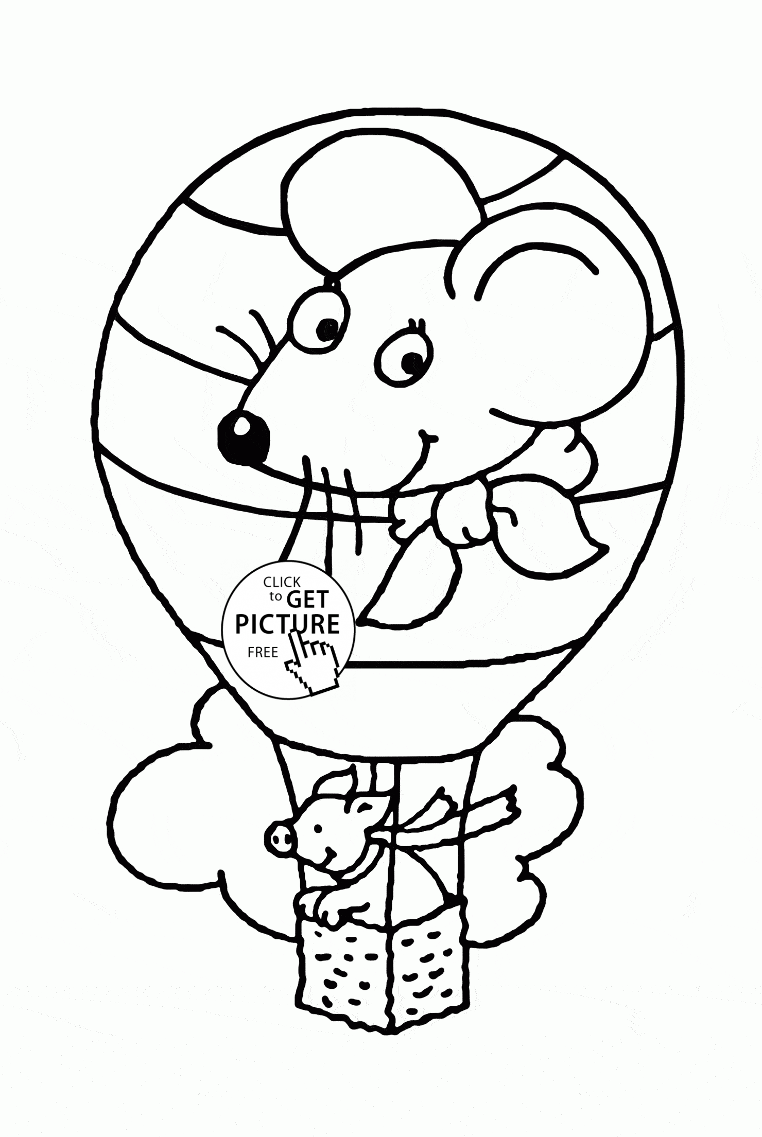 Hot Air Balloon coloring page for preschoolers, transportation ...