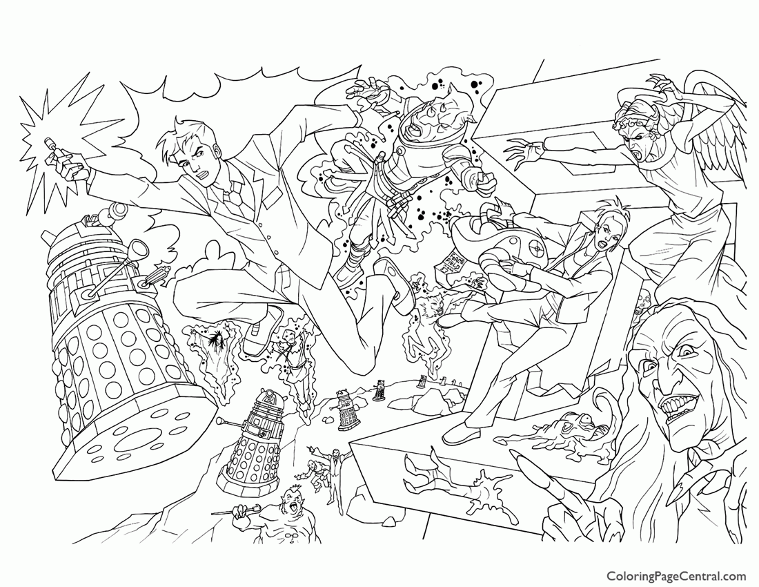 Doctor Who 01 Coloring Page | Coloring Page Central