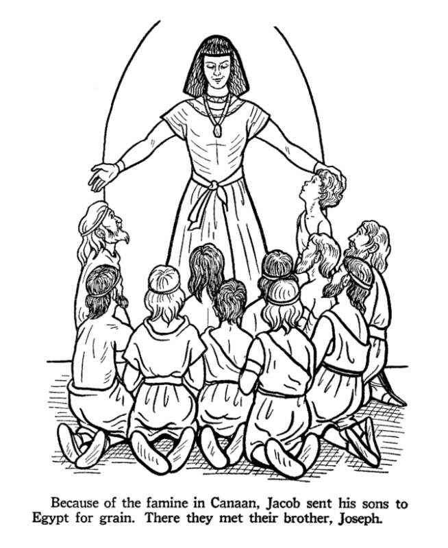 Bible Coloring Page And Color By Number – Joseph Helped Pharaoh In ...