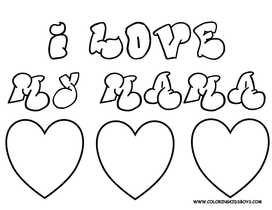 I Love You Mom Coloring Pages Free Large Images Coloring Home