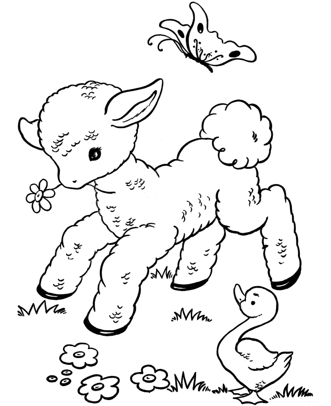 BlueBonkers: Free Printable Easter Lamb Coloring Page Sheets - 11 - Easter  coloring pages
