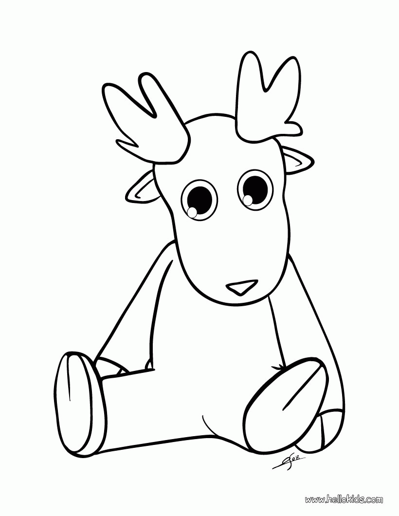 SANTA'S REINDEER coloring pages - Cute Dasher Reindeer
