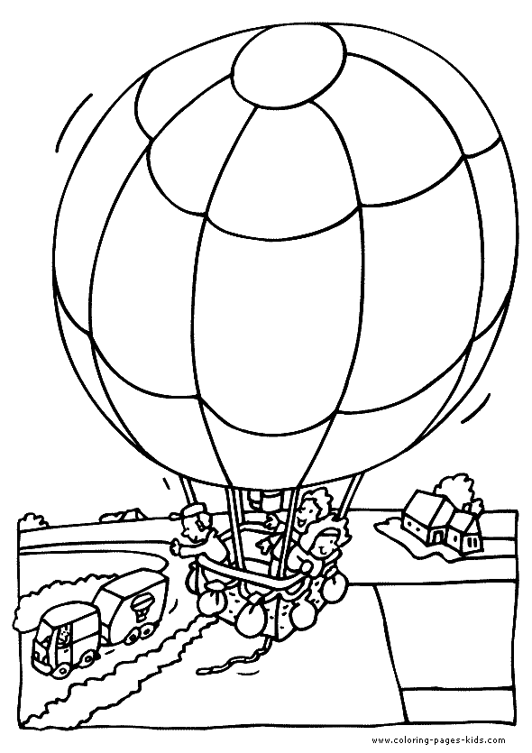 Hot air balloon color pages - Coloring pages for kids ...
