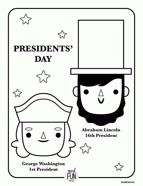 Nod Printable Coloring Page: Presidents Day | Honest to Nod