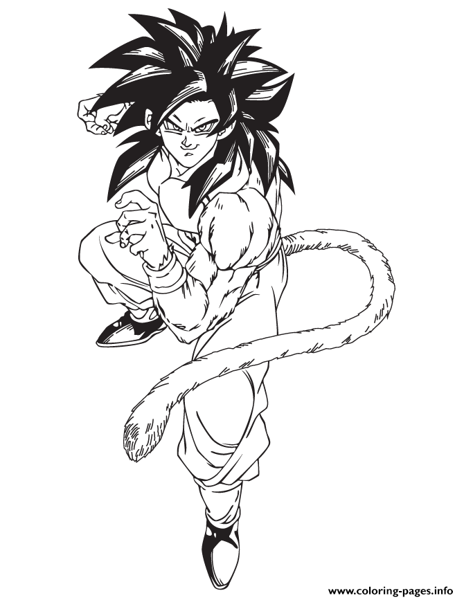 Print cartoon dragon ball z bardock coloring page Coloring pages