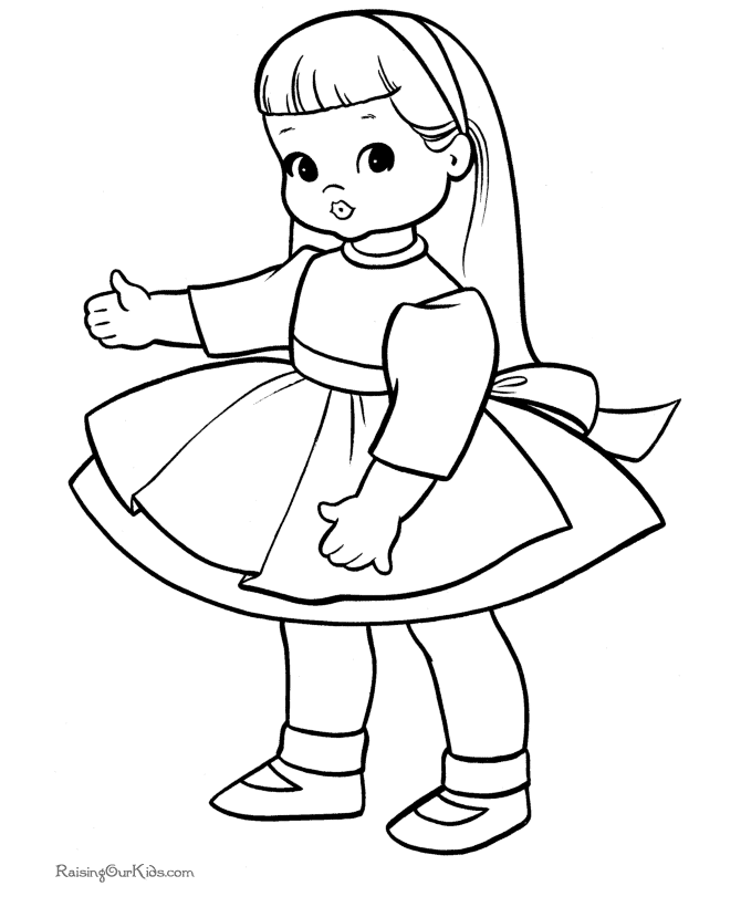 Baby Doll Printable - Coloring Pages for Kids and for Adults