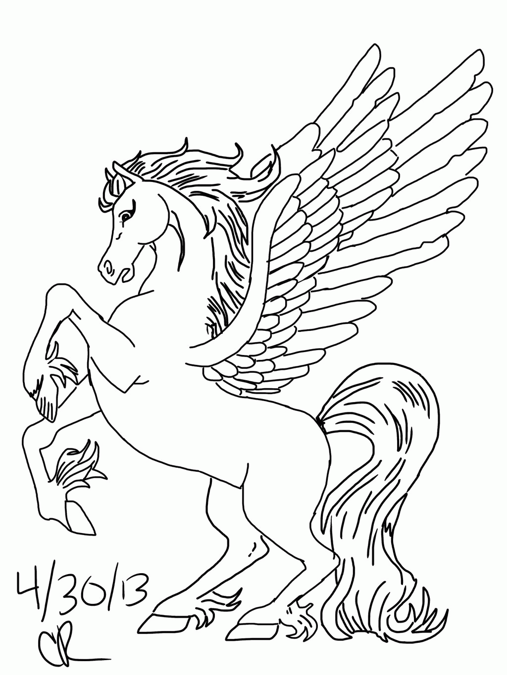 Pegasus - Coloring Pages for Kids and for Adults