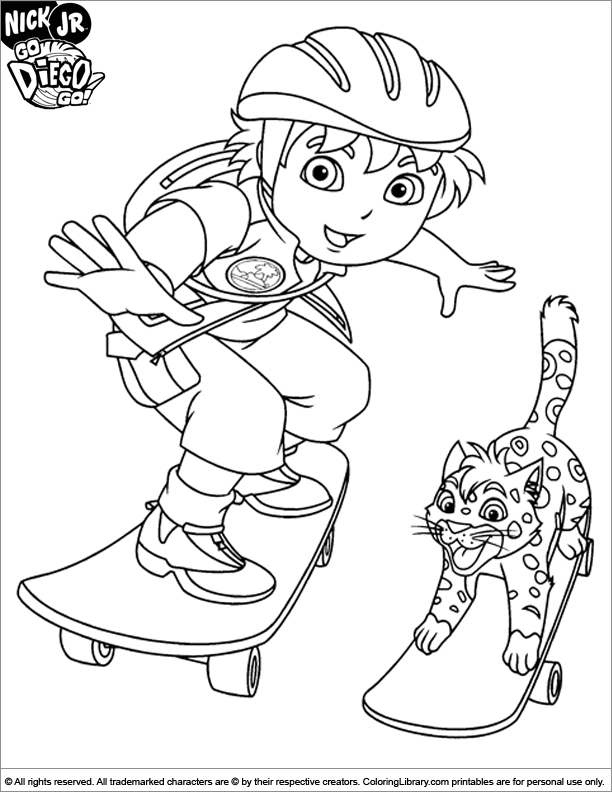 757 Simple Diego Coloring Pages Online for Kindergarten