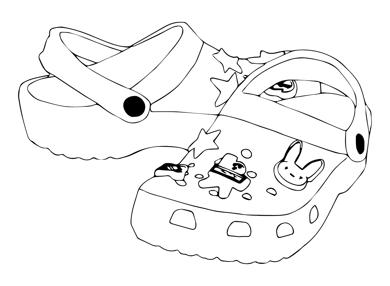 Crocs Croc Pinclipart Listimg Sketch Coloring Page
