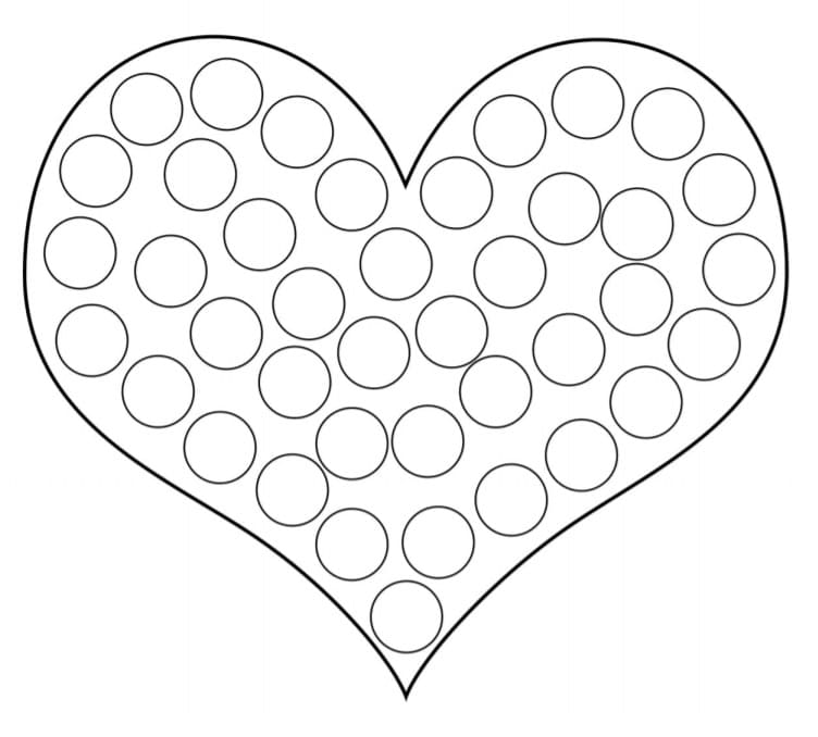 Heart Dot Marker Coloring Page - Free Printable Coloring Pages for Kids